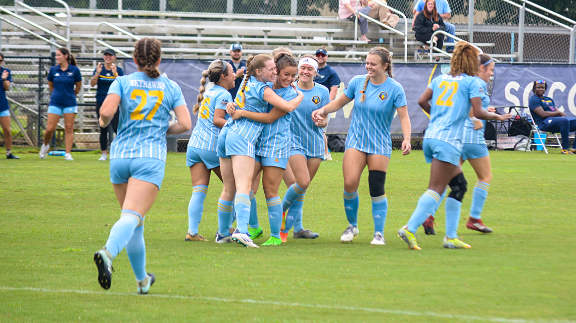 Women&rsquo;s soccer earns statement win in AAC opener over SAU